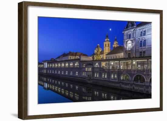 Slovenia, Ljubljana, Ljubljana River at Dawn-Rob Tilley-Framed Photographic Print