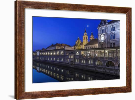 Slovenia, Ljubljana, Ljubljana River at Dawn-Rob Tilley-Framed Photographic Print