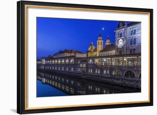 Slovenia, Ljubljana, Ljubljana River at Dawn-Rob Tilley-Framed Photographic Print