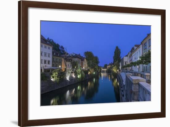 Slovenia, Ljubljana, Ljubljana River at Dawn-Rob Tilley-Framed Photographic Print