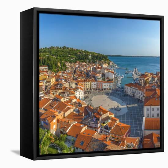 Slovenia, Primorska, Piran, Old Town, Tartinijev Trg (Tartini Square)-Alan Copson-Framed Premier Image Canvas