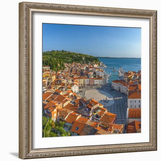 Slovenia, Primorska, Piran, Old Town, Tartinijev Trg (Tartini Square)-Alan Copson-Framed Photographic Print