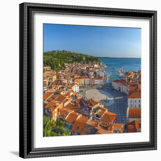 Slovenia, Primorska, Piran, Old Town, Tartinijev Trg (Tartini Square)-Alan Copson-Framed Photographic Print