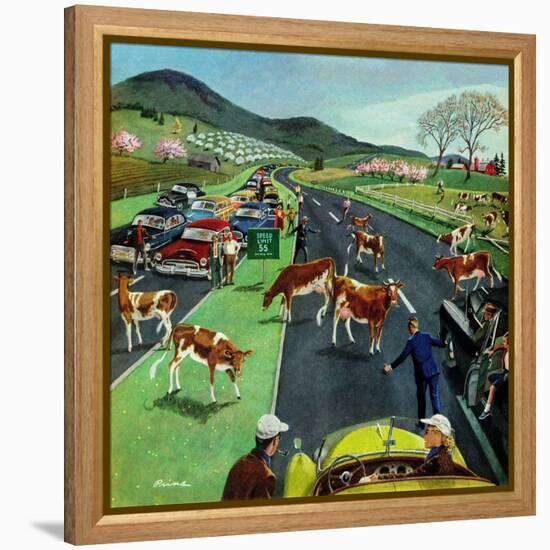 "Slow Mooving Traffic", April 11, 1953-Ben Kimberly Prins-Framed Premier Image Canvas