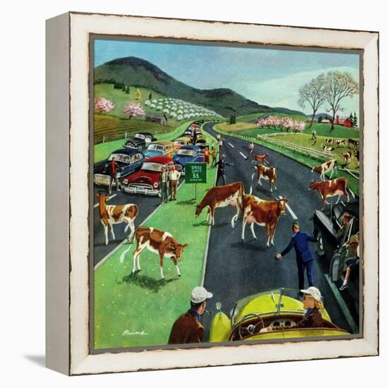 "Slow Mooving Traffic", April 11, 1953-Ben Kimberly Prins-Framed Premier Image Canvas