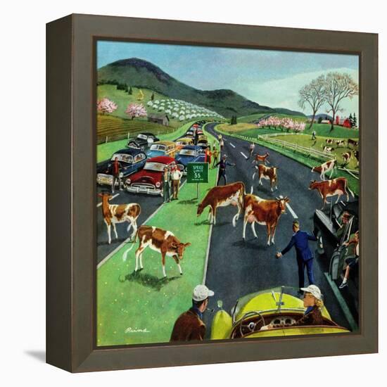 "Slow Mooving Traffic", April 11, 1953-Ben Kimberly Prins-Framed Premier Image Canvas