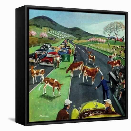 "Slow Mooving Traffic", April 11, 1953-Ben Kimberly Prins-Framed Premier Image Canvas