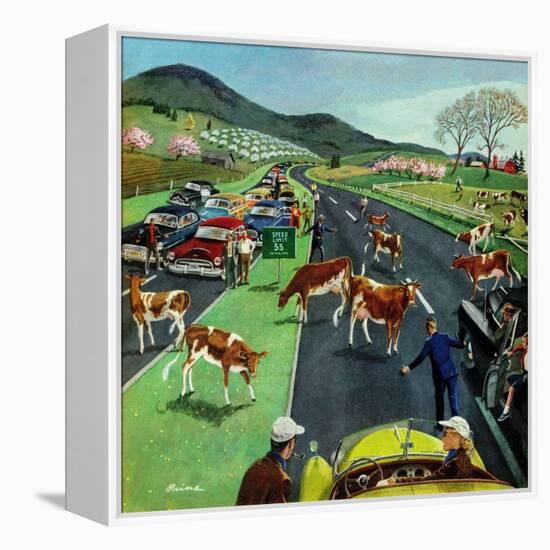 "Slow Mooving Traffic", April 11, 1953-Ben Kimberly Prins-Framed Premier Image Canvas