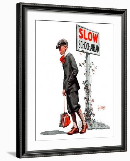 "Slow, School Ahead,"September 5, 1925-George Brehm-Framed Giclee Print