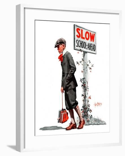 "Slow, School Ahead,"September 5, 1925-George Brehm-Framed Giclee Print