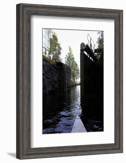 Sluice at Lennartsfors in the Dalsland Canal, on Lelång Lake, Dalsland, Värmlands län, Sweden-Andrea Lang-Framed Photographic Print