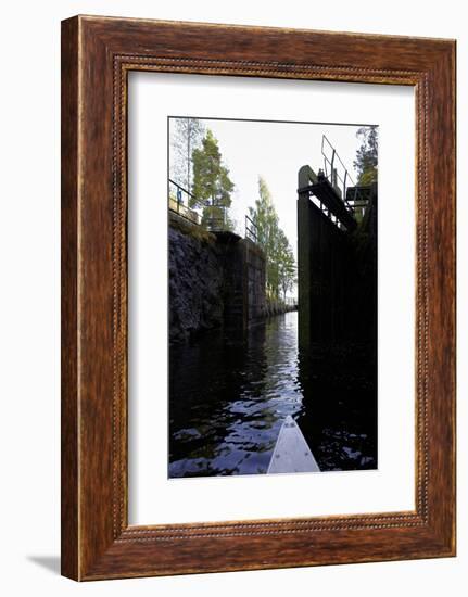 Sluice at Lennartsfors in the Dalsland Canal, on Lelång Lake, Dalsland, Värmlands län, Sweden-Andrea Lang-Framed Photographic Print