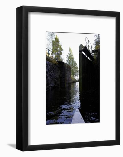 Sluice at Lennartsfors in the Dalsland Canal, on Lelång Lake, Dalsland, Värmlands län, Sweden-Andrea Lang-Framed Photographic Print