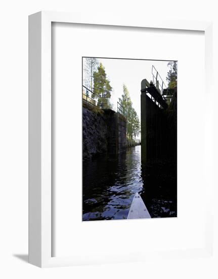 Sluice at Lennartsfors in the Dalsland Canal, on Lelång Lake, Dalsland, Värmlands län, Sweden-Andrea Lang-Framed Photographic Print