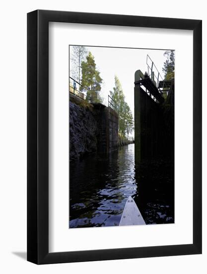 Sluice at Lennartsfors in the Dalsland Canal, on Lelång Lake, Dalsland, Värmlands län, Sweden-Andrea Lang-Framed Photographic Print