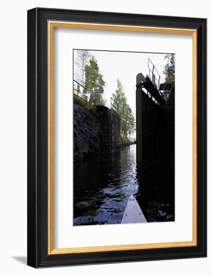 Sluice at Lennartsfors in the Dalsland Canal, on Lelång Lake, Dalsland, Värmlands län, Sweden-Andrea Lang-Framed Photographic Print