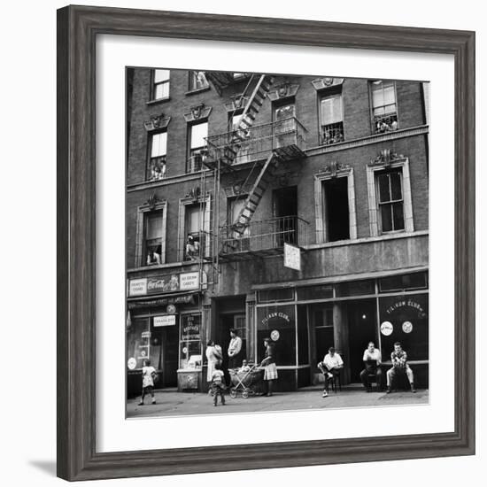 Slum Conditions Showing Apartments with Broken Windows-Ralph Morse-Framed Photographic Print