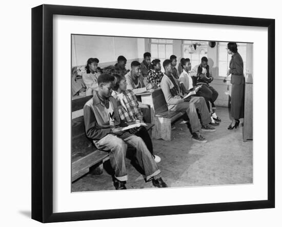 Small and Over-Crowded African-American School Is Really a One Room Baptist Church-Ed Clark-Framed Photographic Print