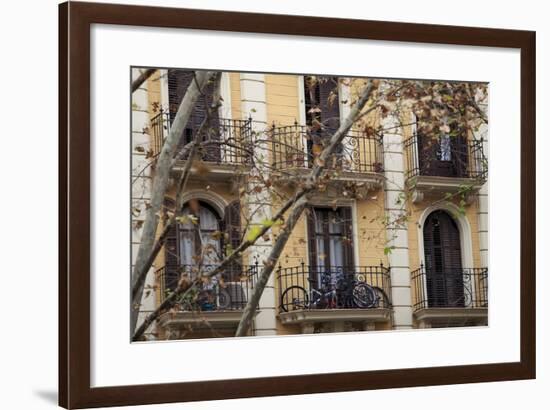 Small Apartments with Patios are a Common Sight in Downtown Barcelona, Spain-Paul Dymond-Framed Photographic Print