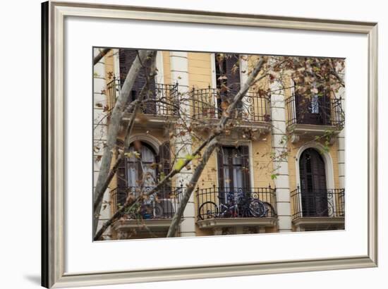 Small Apartments with Patios are a Common Sight in Downtown Barcelona, Spain-Paul Dymond-Framed Photographic Print