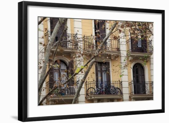 Small Apartments with Patios are a Common Sight in Downtown Barcelona, Spain-Paul Dymond-Framed Photographic Print