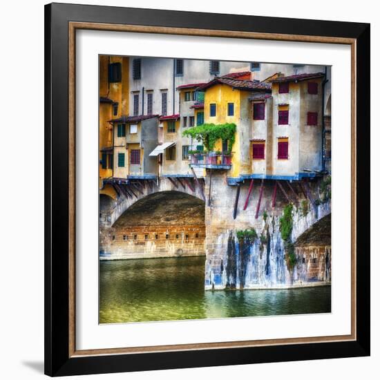 Small Balcony on Ponte Vecchio, Florence, Italy-George Oze-Framed Photographic Print