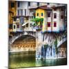 Small Balcony on Ponte Vecchio, Florence, Italy-George Oze-Mounted Photographic Print