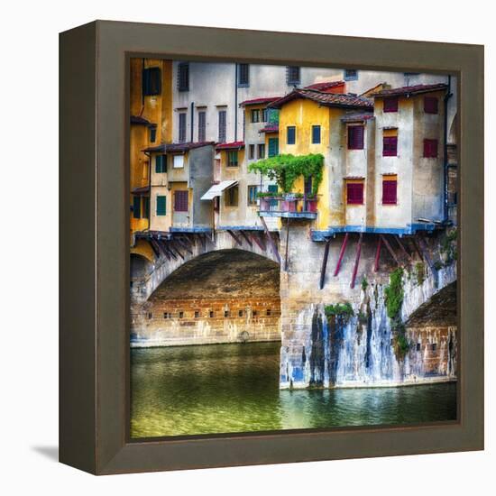 Small Balcony on Ponte Vecchio, Florence, Italy-George Oze-Framed Premier Image Canvas