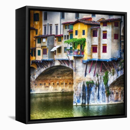 Small Balcony on Ponte Vecchio, Florence, Italy-George Oze-Framed Premier Image Canvas