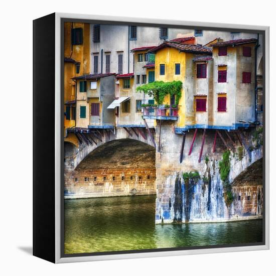 Small Balcony on Ponte Vecchio, Florence, Italy-George Oze-Framed Premier Image Canvas