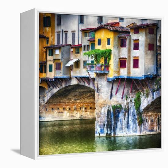 Small Balcony on Ponte Vecchio, Florence, Italy-George Oze-Framed Premier Image Canvas