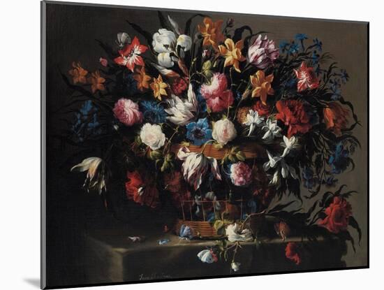 Small Basket of Flowers, 1671-Juan de Arellano-Mounted Giclee Print