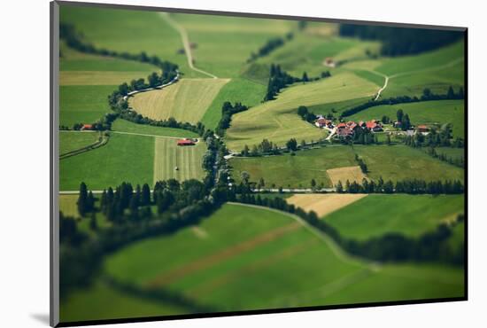 Small Bavarian Village in a Fields, Germany. Pseudo Tilt Shift Effect-Dudarev Mikhail-Mounted Photographic Print