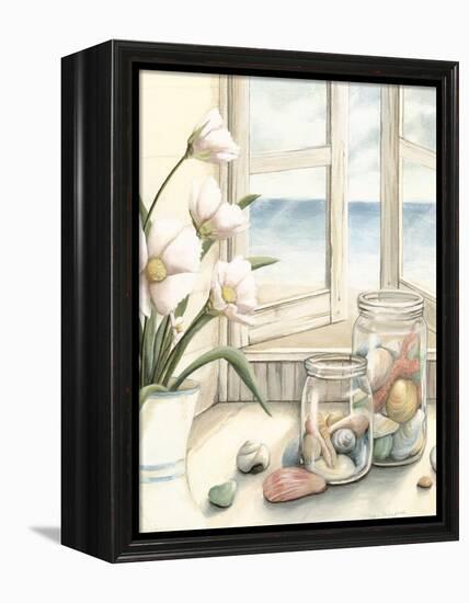 Small Beach House View I-Megan Meagher-Framed Stretched Canvas
