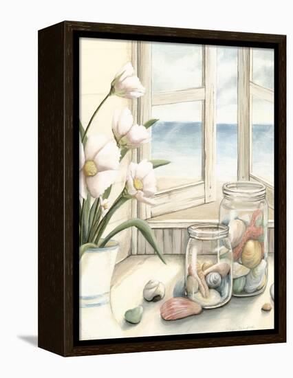 Small Beach House View I-Megan Meagher-Framed Stretched Canvas