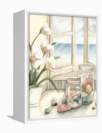 Small Beach House View I-Megan Meagher-Framed Stretched Canvas