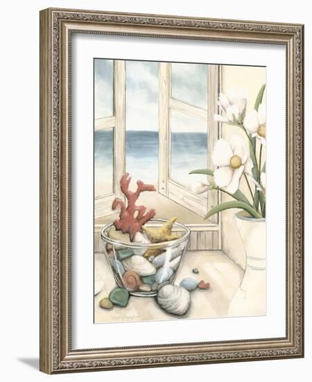 Small Beach House View II-Megan Meagher-Framed Art Print