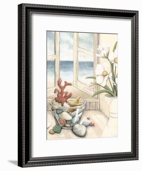 Small Beach House View II-Megan Meagher-Framed Art Print