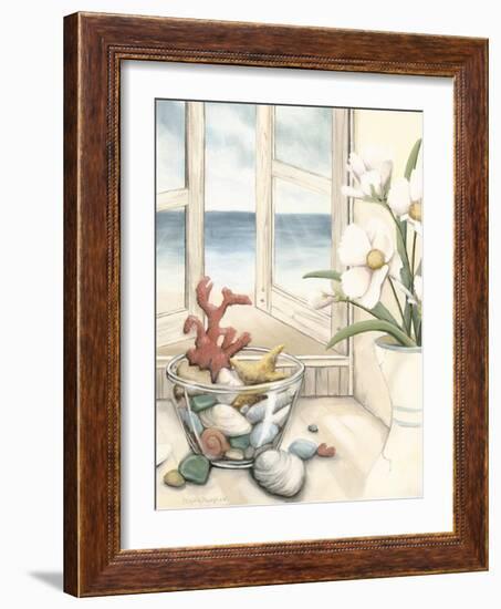 Small Beach House View II-Megan Meagher-Framed Art Print