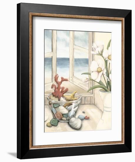 Small Beach House View II-Megan Meagher-Framed Art Print