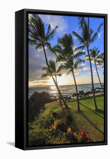 Small beach in Makena area, Maui, Hawaii, USA-Stuart Westmorland-Framed Premier Image Canvas