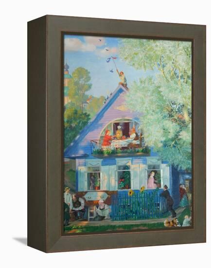 Small Blue House, 1920-Boris Michaylovich Kustodiev-Framed Premier Image Canvas