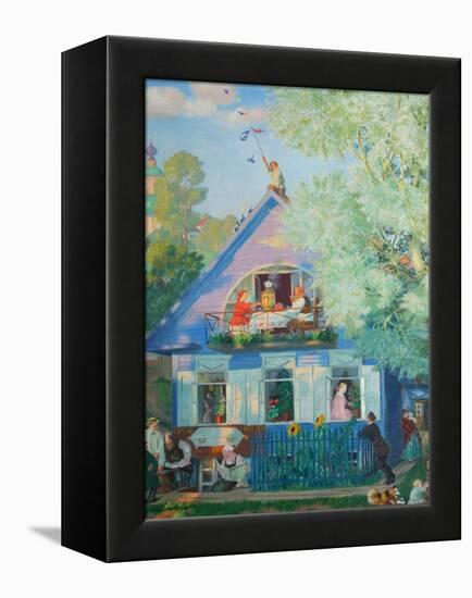 Small Blue House, 1920-Boris Michaylovich Kustodiev-Framed Premier Image Canvas