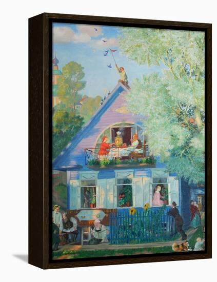 Small Blue House, 1920-Boris Michaylovich Kustodiev-Framed Premier Image Canvas