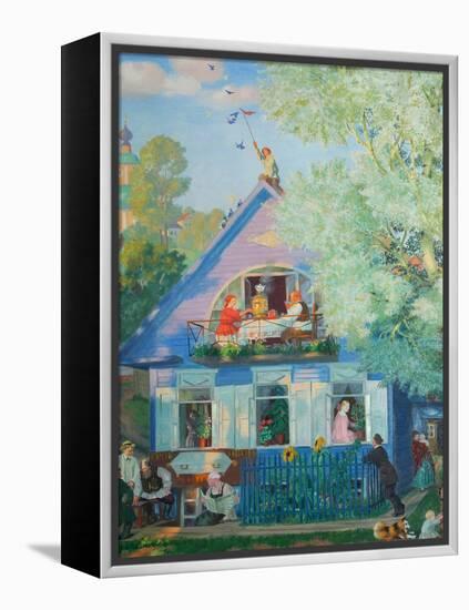 Small Blue House, 1920-Boris Michaylovich Kustodiev-Framed Premier Image Canvas