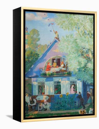 Small Blue House, 1920-Boris Michaylovich Kustodiev-Framed Premier Image Canvas