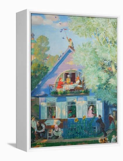 Small Blue House, 1920-Boris Michaylovich Kustodiev-Framed Premier Image Canvas