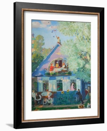 Small Blue House, 1920-Boris Michaylovich Kustodiev-Framed Giclee Print