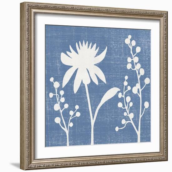 Small Blue Linen I-Megan Meagher-Framed Art Print