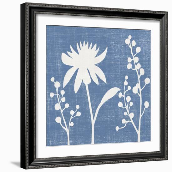 Small Blue Linen I-Megan Meagher-Framed Art Print